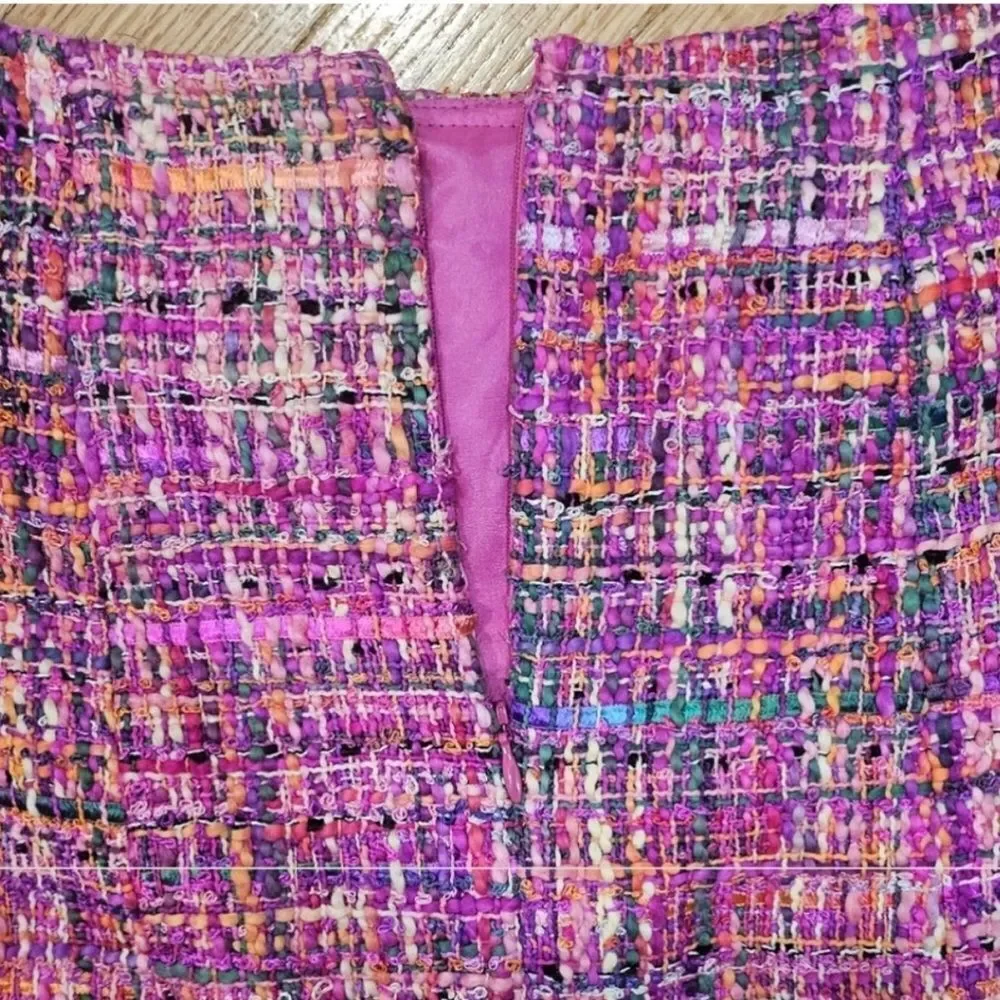 Sz 4 *Boston Proper* 💕Legally Blonde💕 Barbie-core Pink Tweed Lined Skirt